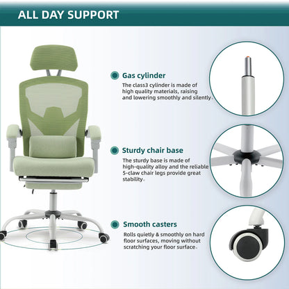 JHK Ergonomic Reclining High Back Mesh Office Chair Computer Desk Swivel Rolling Home Task Chair with Lumbar Support Pillow 2~8days