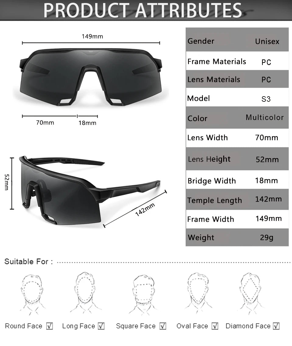 New Style Outdoor Sports Sunglasses Oversize Windproof Goggles for Men And Women Cycling Bicycle Road Hiking Camping 10~13days