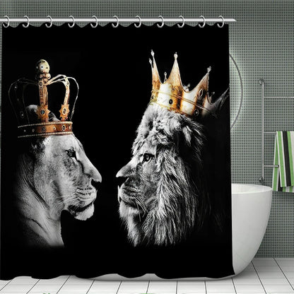 Lion 1/4 Piece Shower Curtain Set, 11~15days