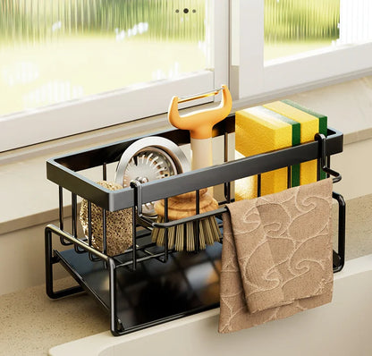 Kitchen Sink Drain Rack Organizer Stainless Steel Self-draining Sink Shelf Soap Sponge Holder Dishcloth Towel Rack filter basket 7~10days