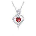Luxury Red Zircon Heart Necklace With Rose Flower Gift Box 7~10days