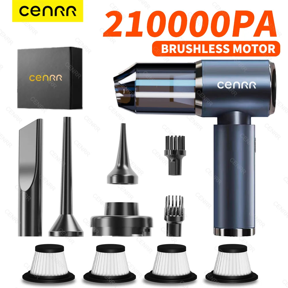 CENRR 210000PA Car Vacuum Cleaner Mini Powerful Handheld Wireless Cleaner Home Appliance for Blower Portable Vacuum Cleaner 9~12days