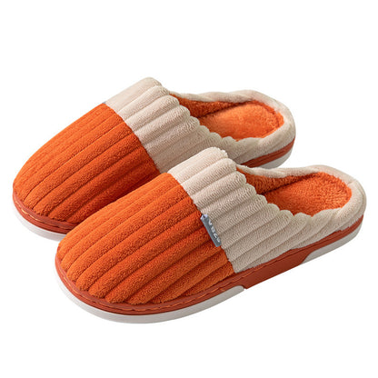 Unisex Winter Slippers Corduroy Shoes Couples Bedroom Slippers Women Men