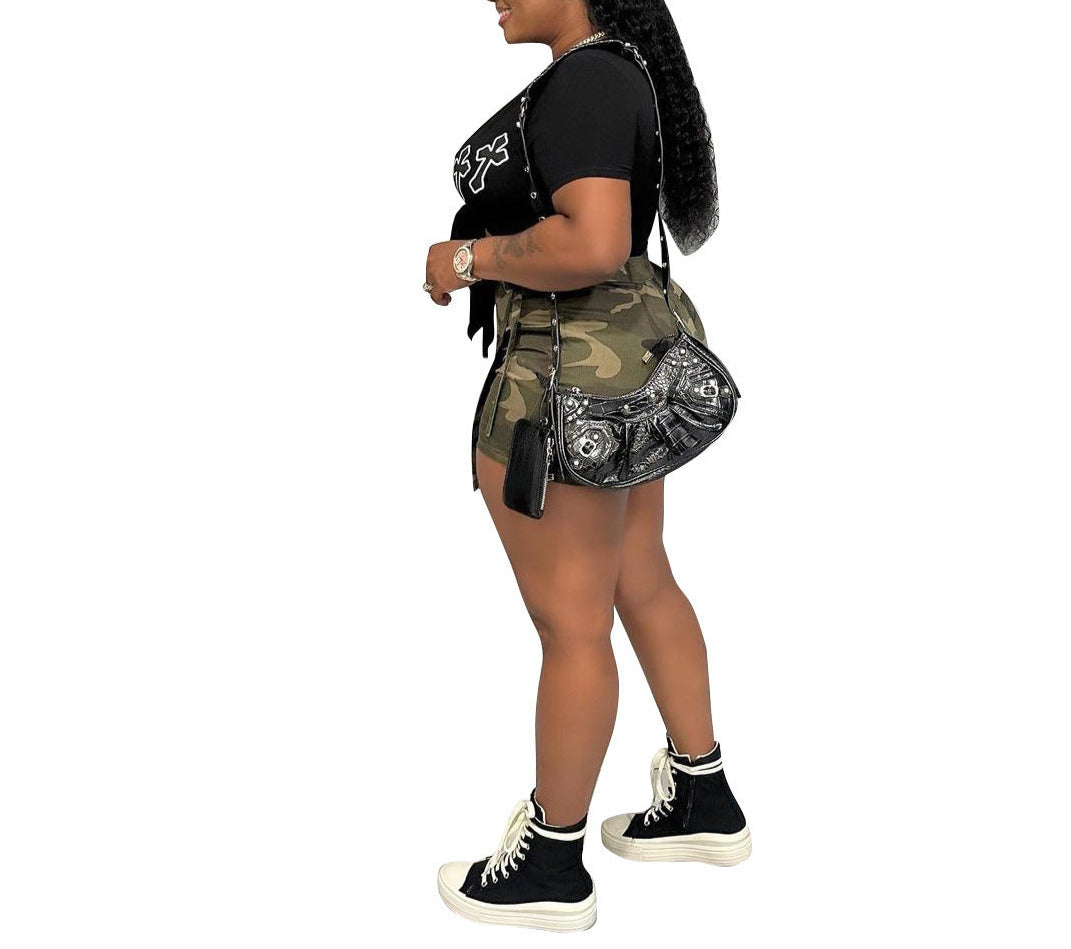 Women's Fashion Casual Camouflage Pocket Shorts