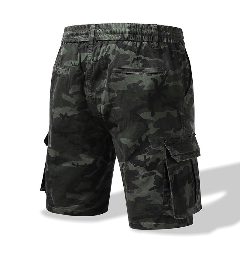 Men's Straight Casual Pants Camouflage Multi-pocket Workwear Shorts