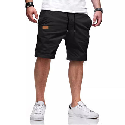 Leather Patchwork Straight Youth Fifth Pants Casual Workwear Shorts