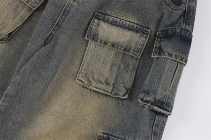 Vintage Fashion Work Clothes Jeans For Men