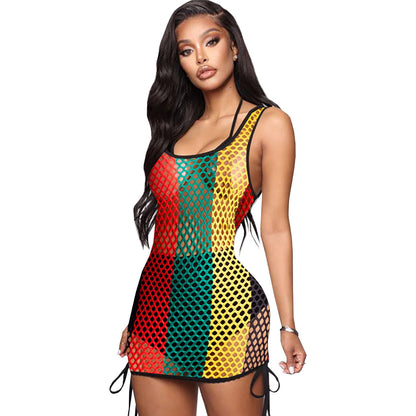 Color Beach Cover-up Vest Dress