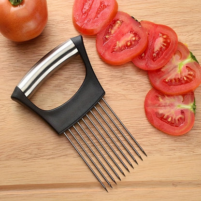 Onion Slicer Holder, Onion Holder For Slicing, 304 Stainless Steel Onion Slicer Cutter, Lemon Holder Slicer, Creative Onion Slicer Holder, Onion Slicer Cutter For Steak Tendons, Household Gadget, Kitc