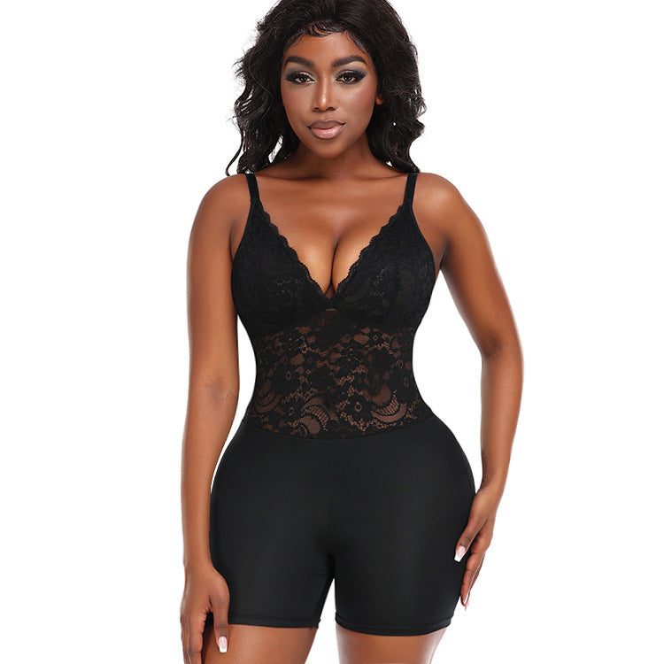 Plus Size Body Shaping Hip Lace Tight Braces Jumpsuit