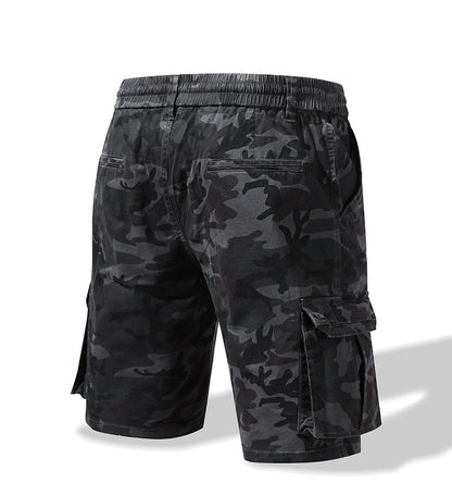 Men's Straight Casual Pants Camouflage Multi-pocket Workwear Shorts