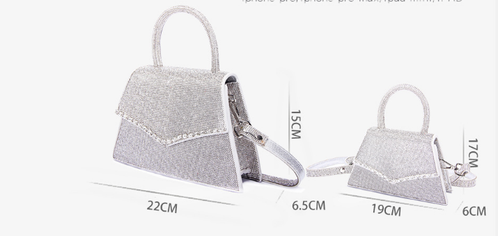 Shiny Rhinestone Evening Dress Handbag Ladies