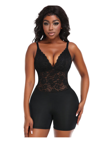 Plus Size Body Shaping Hip Lace Tight Braces Jumpsuit