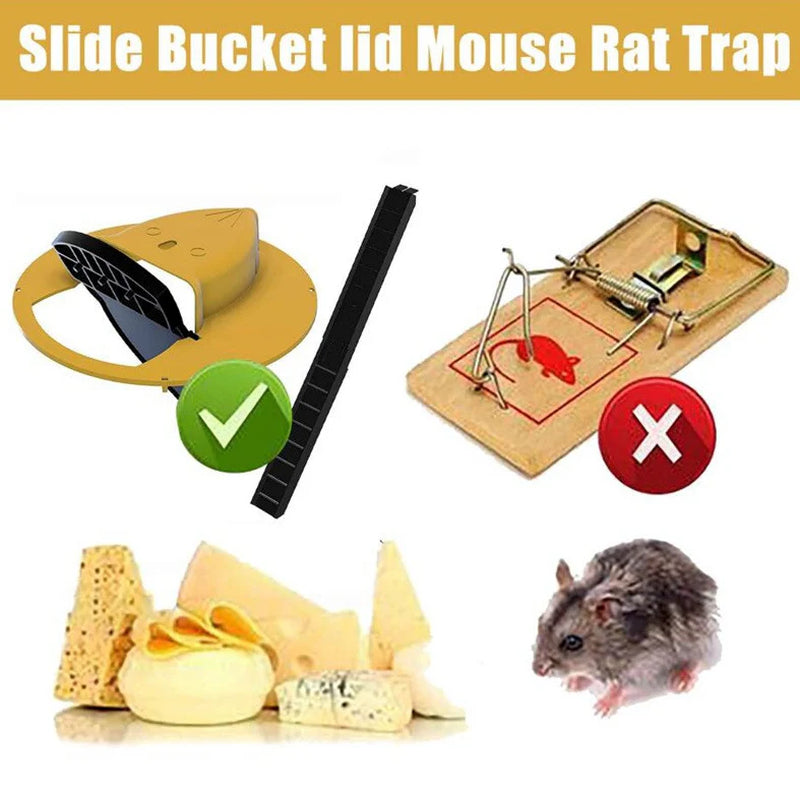 Mouse Rat Trap Flip & Slide Mouse Trap Bucket Catcher Mousetrap Slide Bucket Lid