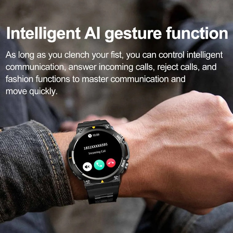 MAX18 Men Smartwatch 1.43 inch AMOLED Big Screen BT Calls Gesture Control AI Voice Sports 3-7 days