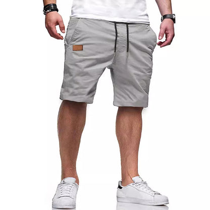 Leather Patchwork Straight Youth Fifth Pants Casual Workwear Shorts