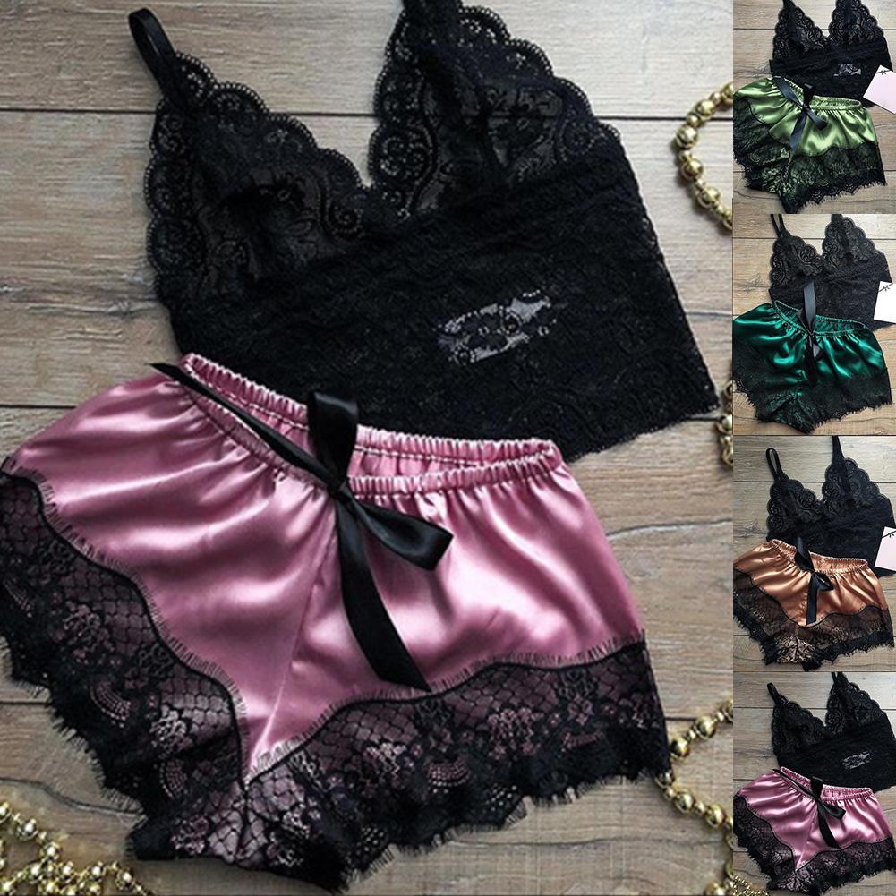 Lace Satin Sleepwear Set