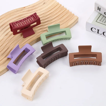 Fashion Square Matte Hair Claw Clips Large Non-Slip Acrylic Banana Hair Clamps for Women Girls Headwear Hair Styling Accessories