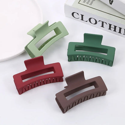 Fashion Square Matte Hair Claw Clips Large Non-Slip Acrylic Banana Hair Clamps for Women Girls Headwear Hair Styling Accessories