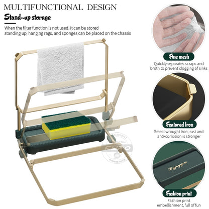 Foldable Kitchen Sink Filter Rack