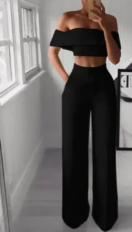 Cropped Top + Long Trousers Set