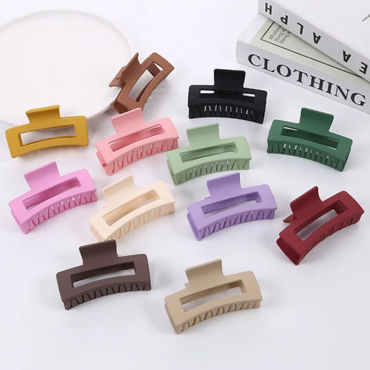 Fashion Square Matte Hair Claw Clips Large Non-Slip Acrylic Banana Hair Clamps for Women Girls Headwear Hair Styling Accessories