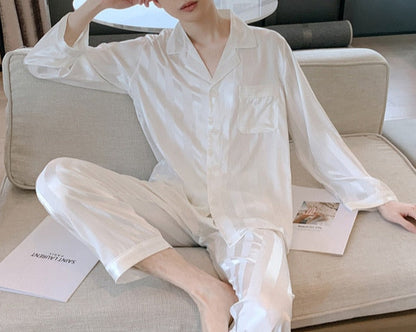 Men's Designer Ice Silk Pajama Set